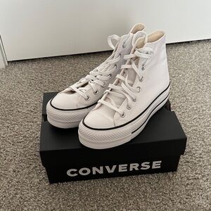 Converse White High-Top Platform Sneakers